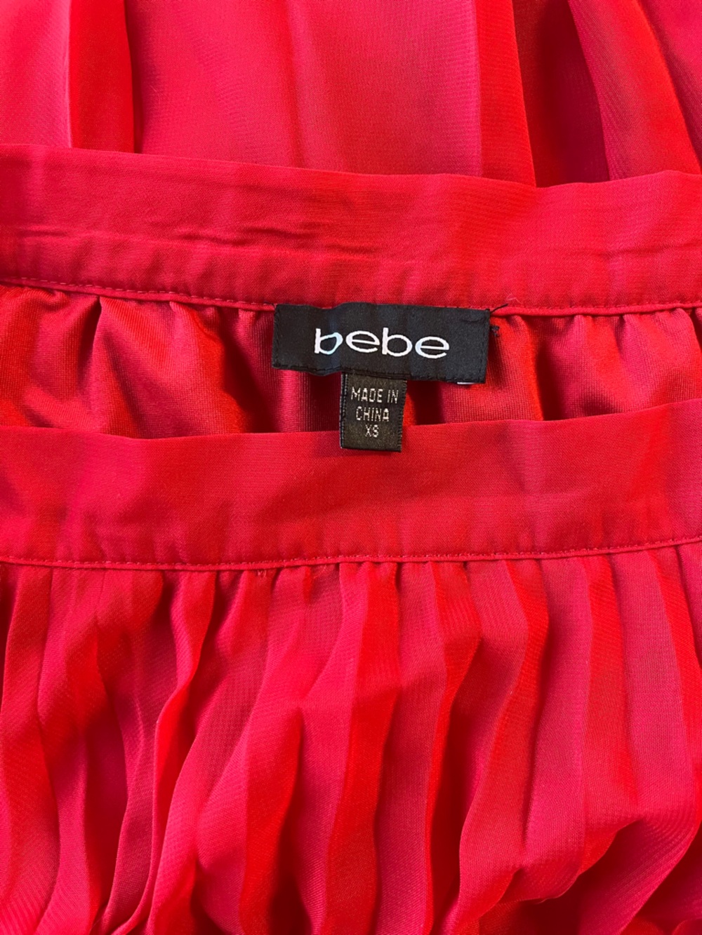 bebe Red Pleated A-Line Maxi Skirt - Picture 2 of 3